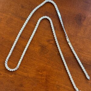 Elegant Silver Rope Chain Necklace. 28 inches